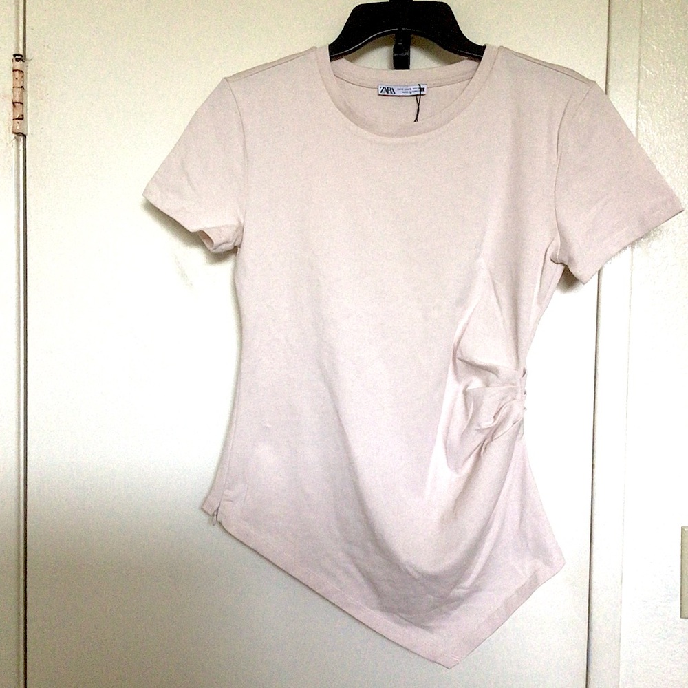 Zara Asymmetric Short Sleeve Tee